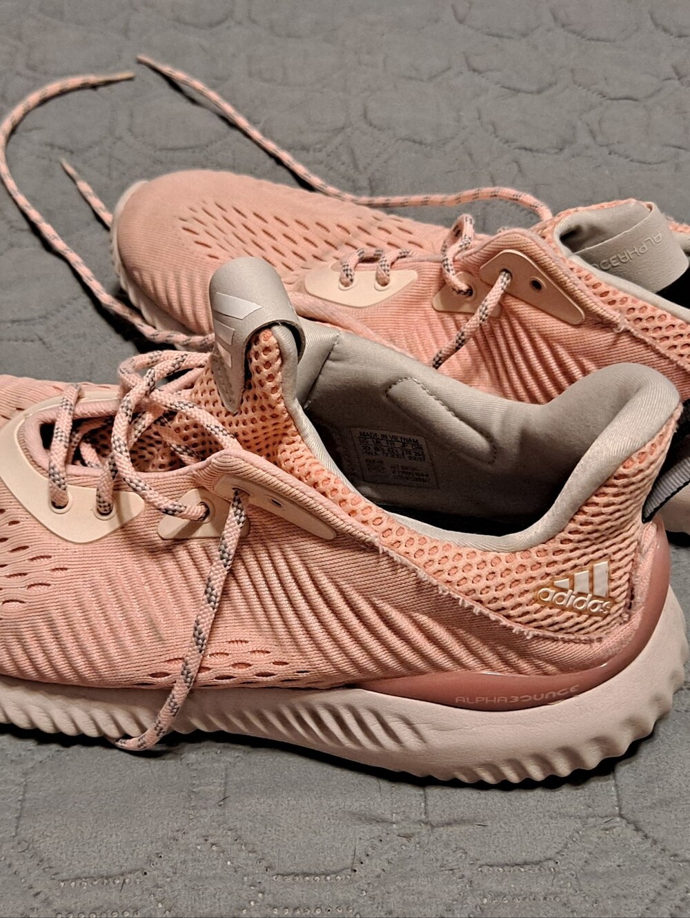 adidas Women's Pink Mesh AlphaBounce Running Sneakers Size 10